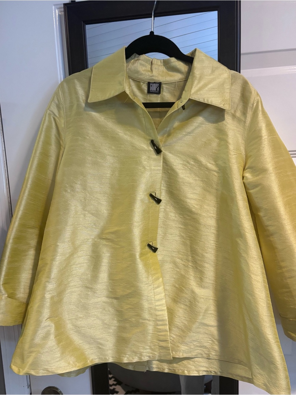 Lafayette 148 New York Lemon-Sheen Button Front Blouse purchased at Gumps